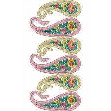 Antique kashmiri Paisley Border Embroidery Design 21542