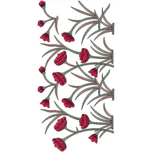 Decorative Floral Border Embroidery Design 21544