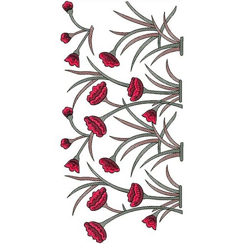 Decorative Floral Border Embroidery Design 21544