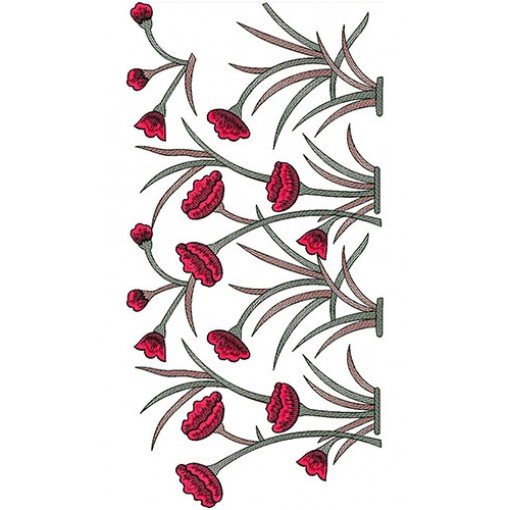 Decorative Floral Border Embroidery Design 21544