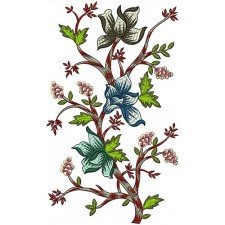 German Lily Flower Border Embroidery Design 21599
