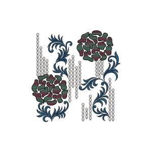 Abstract Amoeba In Underwater Border Embroidery Design 21615