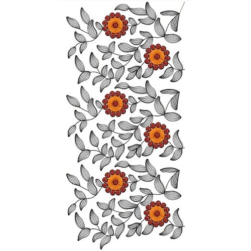 Botanical Patterns Flower Plant Embroidery 21725