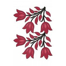 Tulips Flower Border Machine Embroidery Design 21800