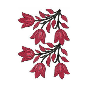 Tulips Flower Border Machine Embroidery Design 21800