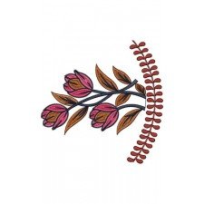 Beautiful Spring Flowers Border Embroidery Design 21801
