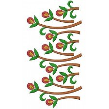 Unique Flower Tree Border Embroidery Design 21804