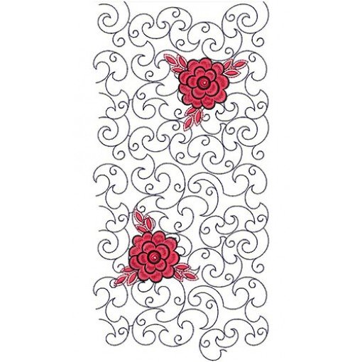Quilt Stipple Pillow Cover Bed Cover Border Embroidery Design 21813