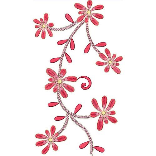 Simple Flower Border Embroidery Design 21814