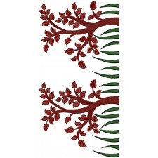 Tree Herbs Type Machine Border Embroidery Design 21959