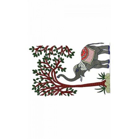 Elephant & Acacia Tree Embroidery Design 22106