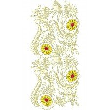 Free Flower Border Embroidery Design 22477