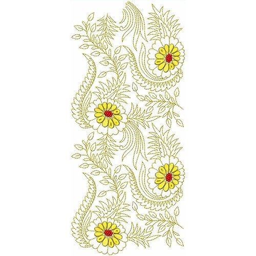 Free Flower Border Embroidery Design 22477