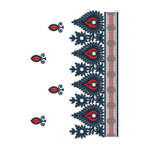 leaf Shape Big Border Embroidery Designs 22669