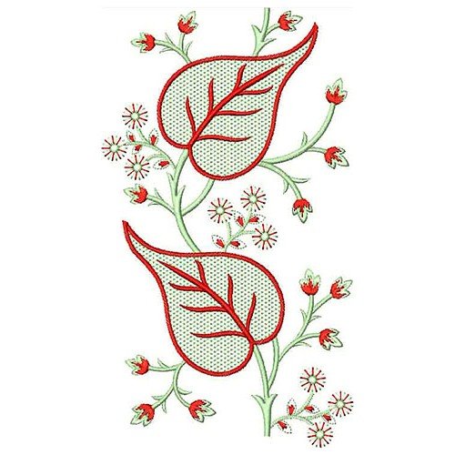 Isolated Leaves Big Border Embroidery Design 22733