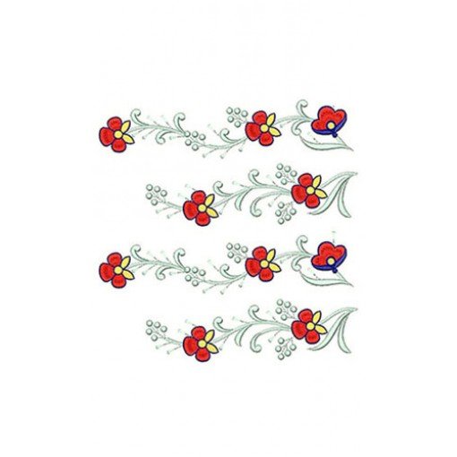 Flower Plant Border Embroidery Design 22754