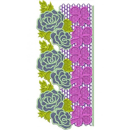 Flower Border Embroidery Design 23097
