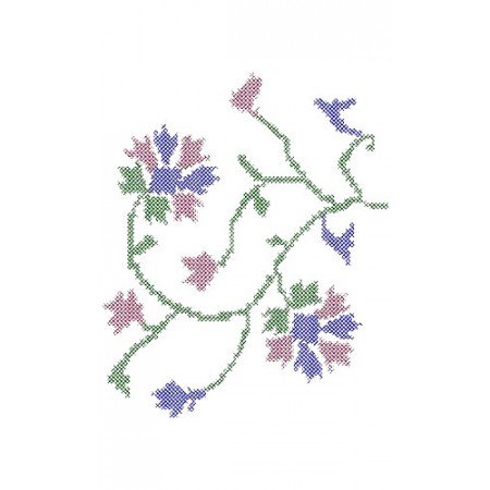 Floral Rococo Cross Stitch Border Embroidery Design 23108