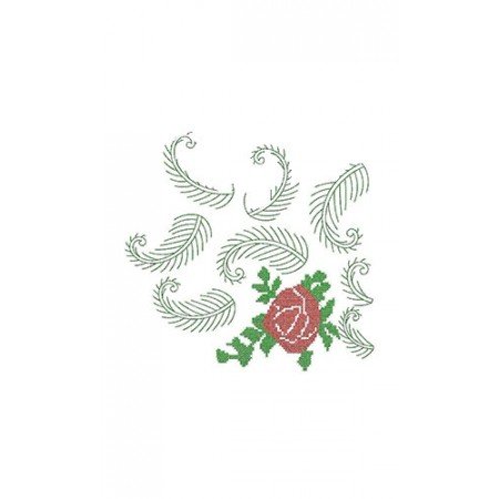 Flower Leaf Cross Stitch Embroidery Design 23227