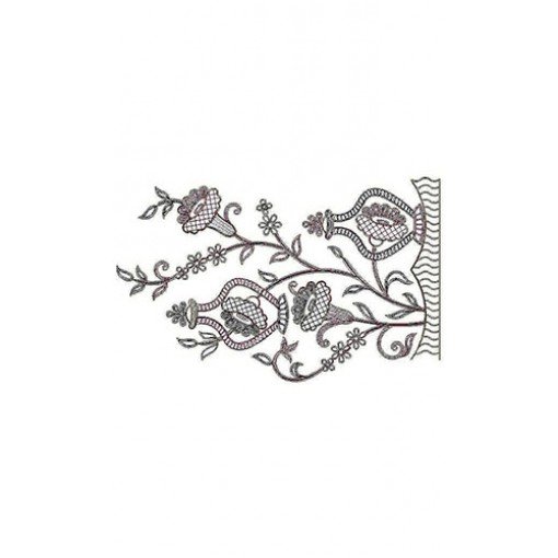 Flower Pot Border Embroidery Design 23246