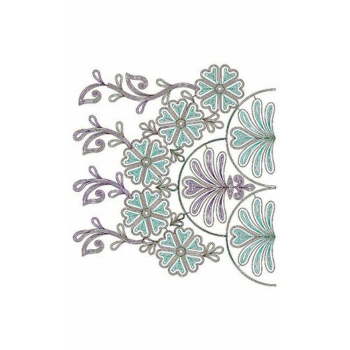 Floral Chain Stitch Border Embroidery Design 23248