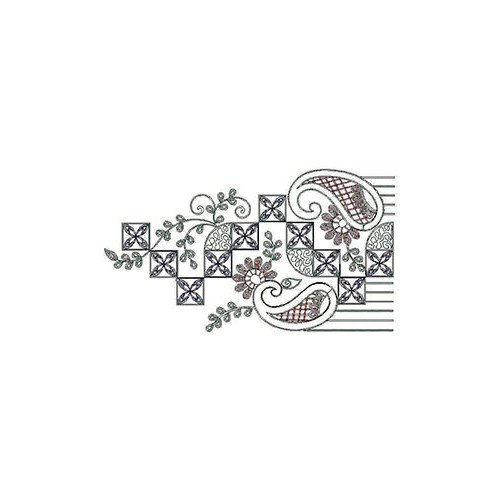 Paisley Chain Stitch Border Embroidery Design 23254