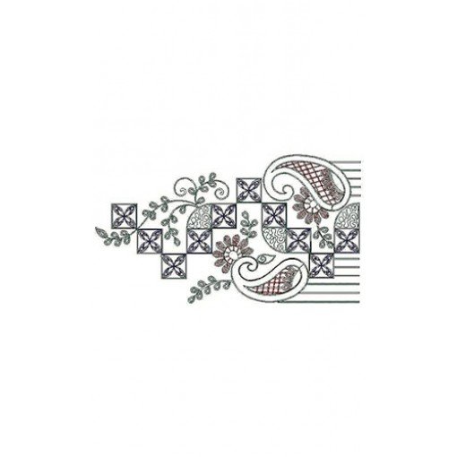 Paisley Chain Stitch Border Embroidery Design 23254