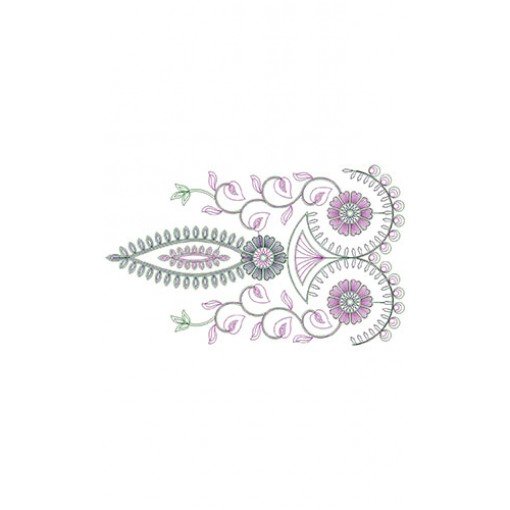 Floral Chain Stitch Border Design 23276