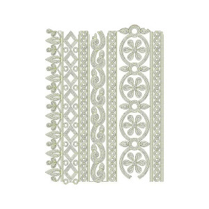 Cut Border Chain Stitch Embroidery Design 23278