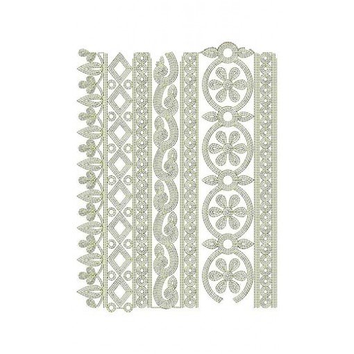 Cut Border Chain Stitch Embroidery Design 23278