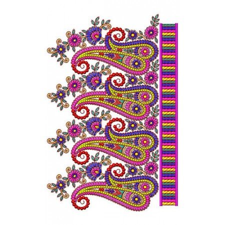 Attractive Big Border In Embroidery Design 23448