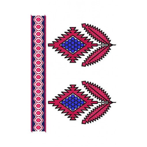 Zigzag line Leaf And Border Design 23515