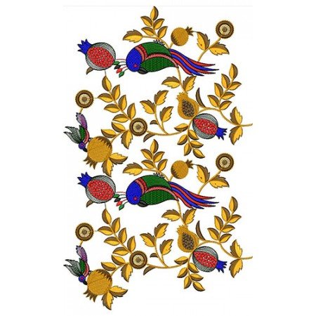 Colorful Parrots Design In Big Border 23639