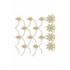 Bunch Of Leaf Chain Stitch Border Design 23720