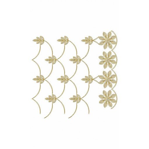 Bunch Of Leaf Chain Stitch Border Design 23720