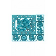 Peacock Frame Big Border Embroidery Design 23766