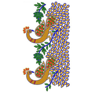 Peacock Embroidery Designs for Big Border 23786