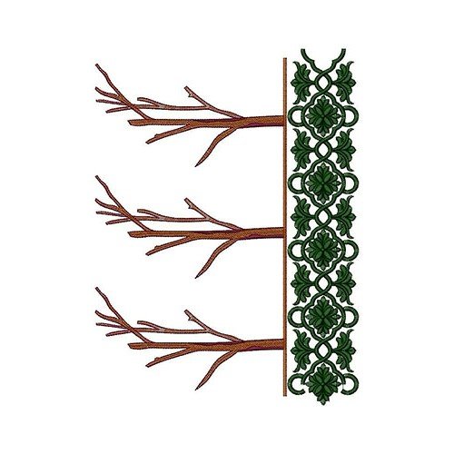 Tree Plant Big Border Embroidery Design 23917