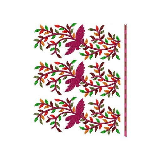 Colorful Leaf Big Border Embroidery Design 24054