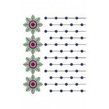 Leaf Flower Big Border Embroidery Design 24094