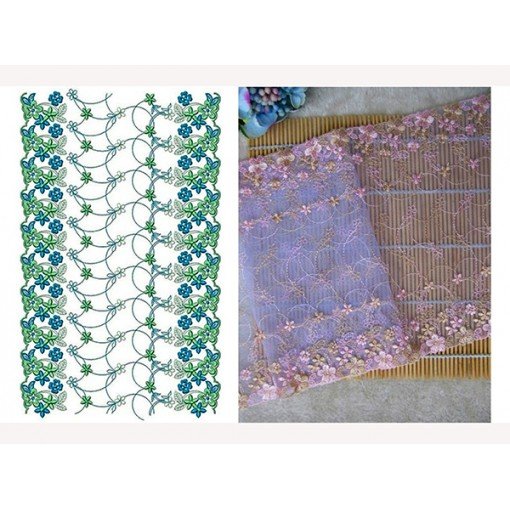 Peachy Design In Big Border Embroidery 24233