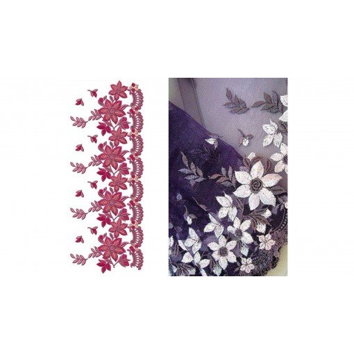 Cluster Flower Design In Big Border Embroidery 24274 Cluster Flower Design In Big Border Embroidery 24274