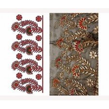 Quirky Design In Big Border Embroidery 24276