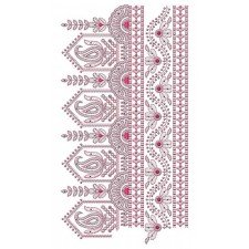Fancy Paisley Big Border Design In Embroidery 24307