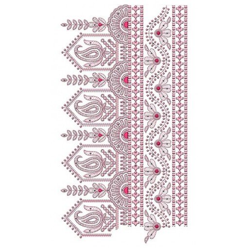Fancy Paisley Big Border Design In Embroidery 24307