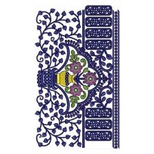 Flower Pot With Betel Vine Big Border Embroidery Design 24549