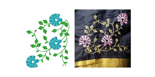 Neck Embroidery Designs | Silver Embroidery