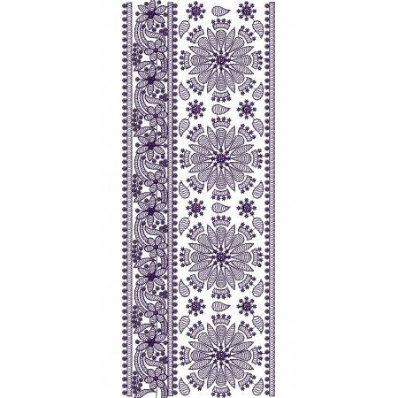 Beautiful Purple Border Embroidery Design 26118