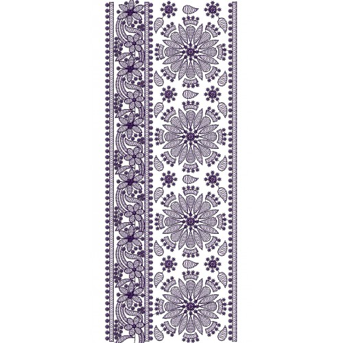 Beautiful Purple Border Embroidery Design 26118