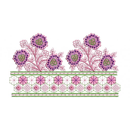 Big Border Embroidery For Saree